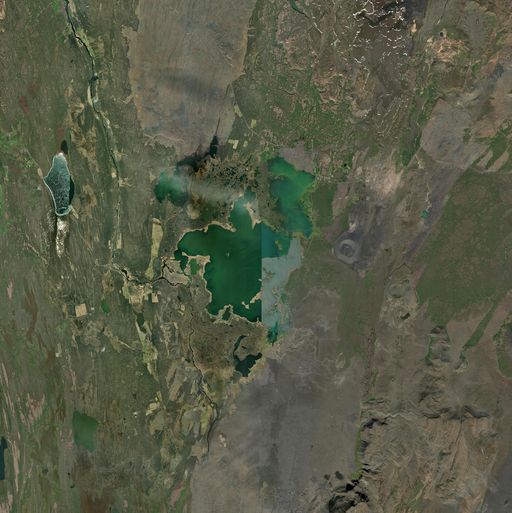 Satellite view of Mývatn & Krafla